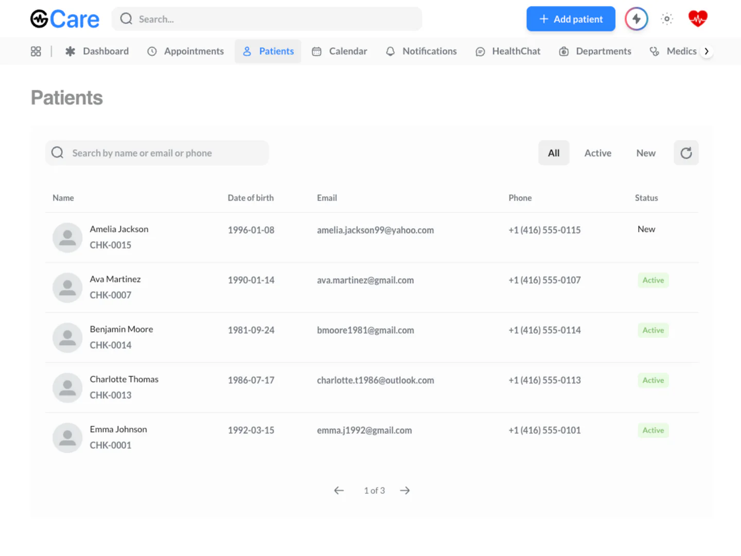 Aperçu de la plateforme clinique